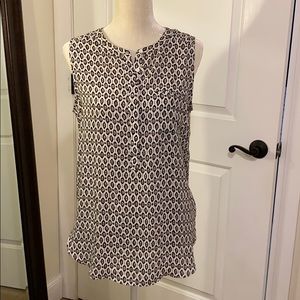 Premise Studio Blouse Eyelet Cheetah Print Sleeve